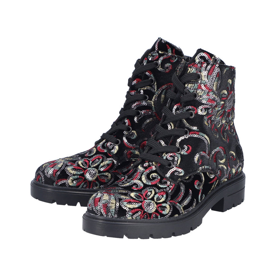 Rieker Z2841 Ankle Boot-Black Floral