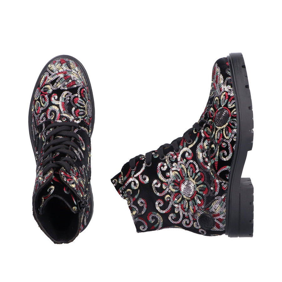 Rieker Z2841 Ankle Boot-Black Floral