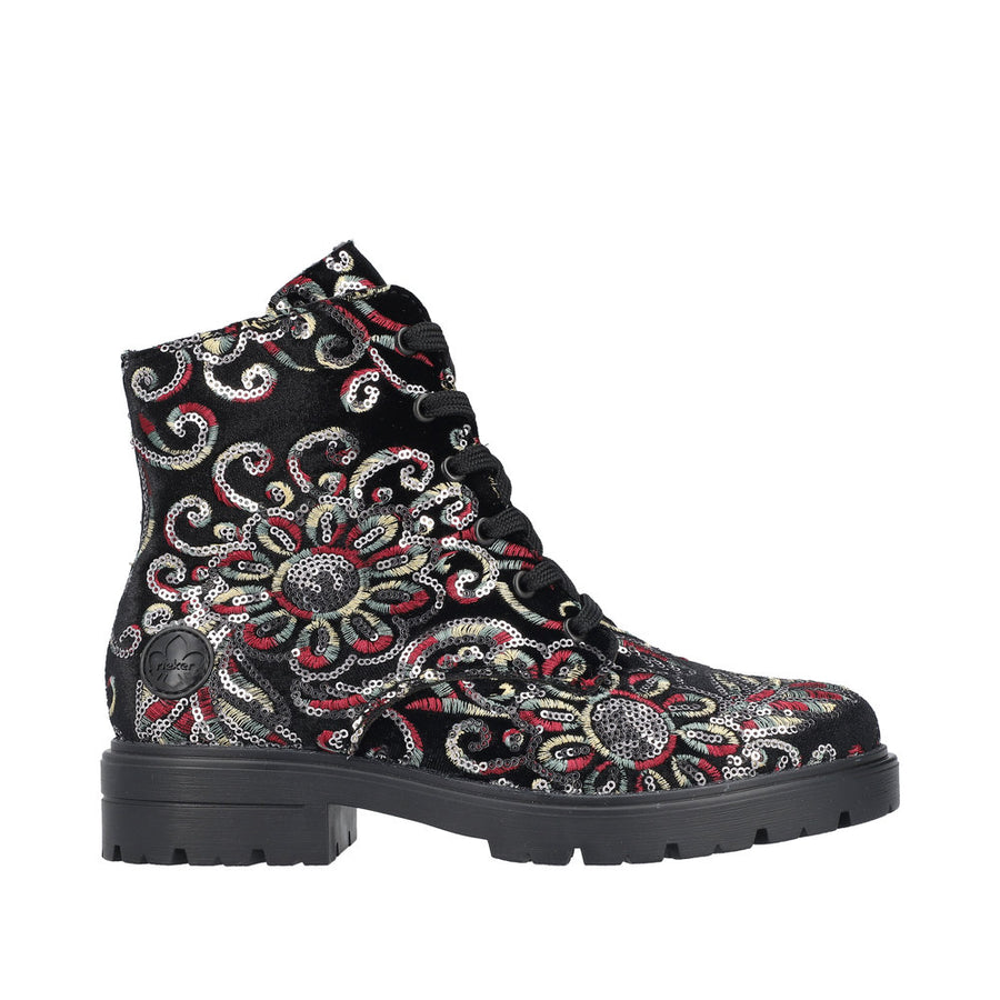 Rieker Z2841 Ankle Boot-Black Floral