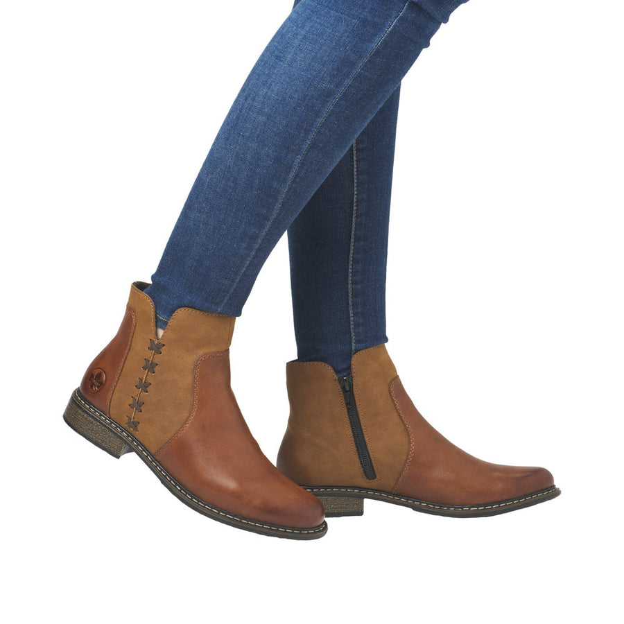 Rieker Z4951 Ankle Boot-Tan