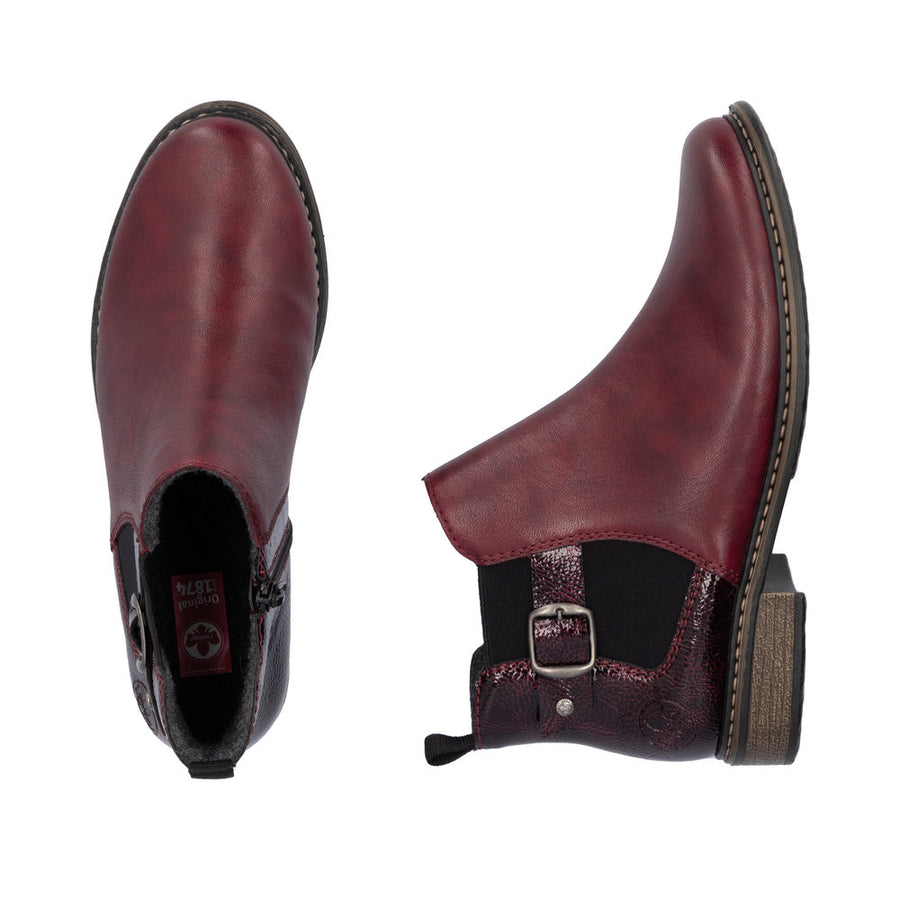 Rieker Z4965 Ankle Boot-Burgundy