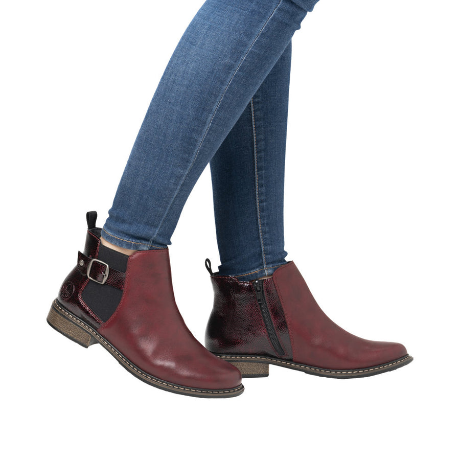 Rieker Z4965 Ankle Boot-Burgundy