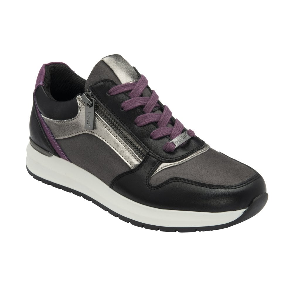 Lotus Venus Ladies Shoe-Black/Purple