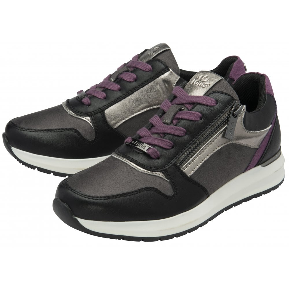 Lotus Venus Ladies Shoe-Black/Purple