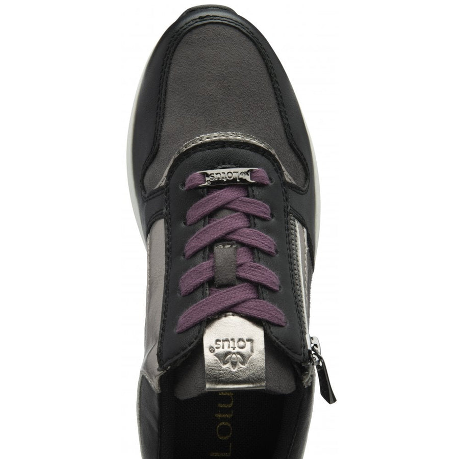 Lotus Venus Ladies Shoe-Black/Purple