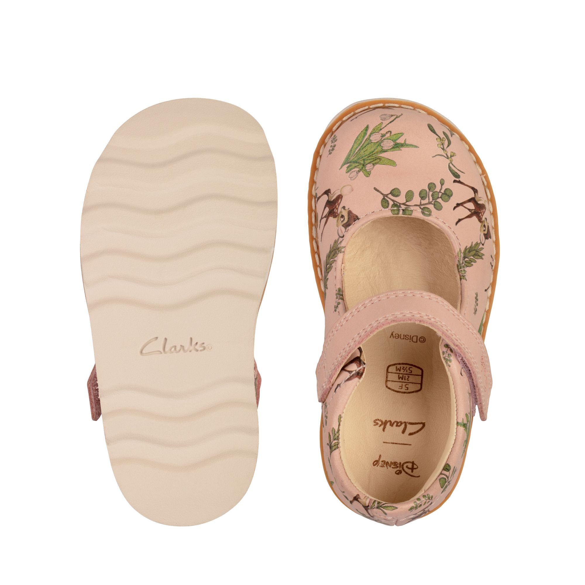 Clarks Crown Deer T Shoes-Pink Combi F