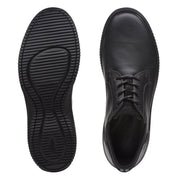 Clarks Donaway Plain Shoe-Black Lea G