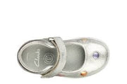 Clarks Emery Dot T-4 Shoes-Silver Lea F