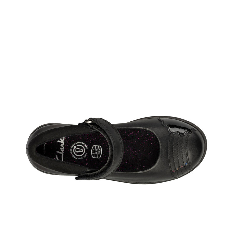 Clarks Etch Beam K Shoe-Black Lea G