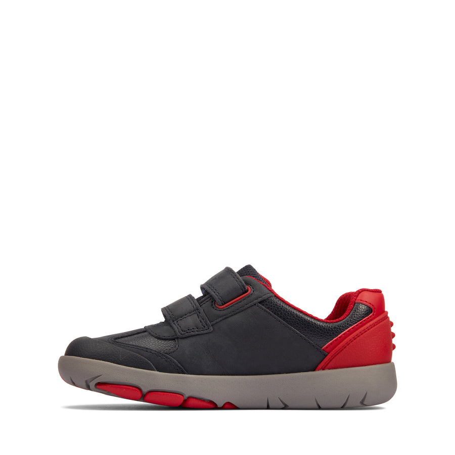 Clarks Rex Play T-2 Shoes-Navy/Red F