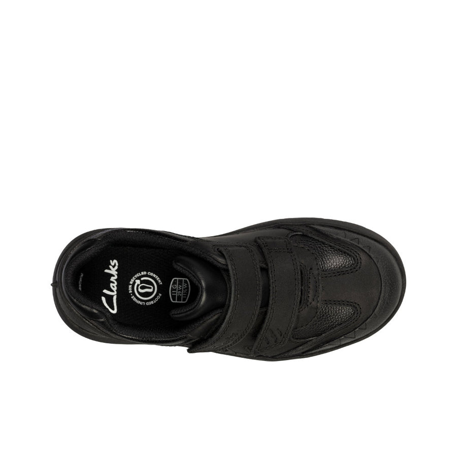 Clarks Rex Stride T Shoe-Black F