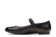 Clarks Scala Gem Y Shoes-Black Lea F