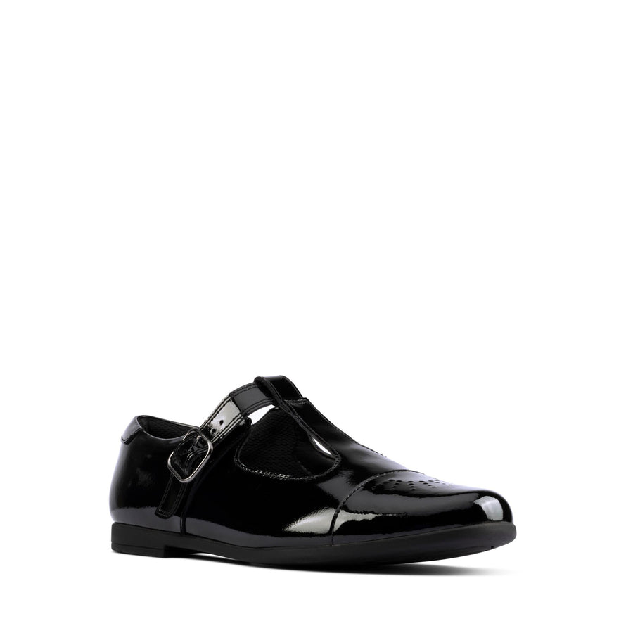 Clarks Scala Spirit T Shoe-Black Pat F