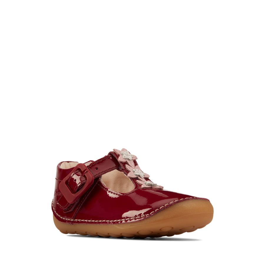 Clarks Tiny Flower T Shoes-Cherry F