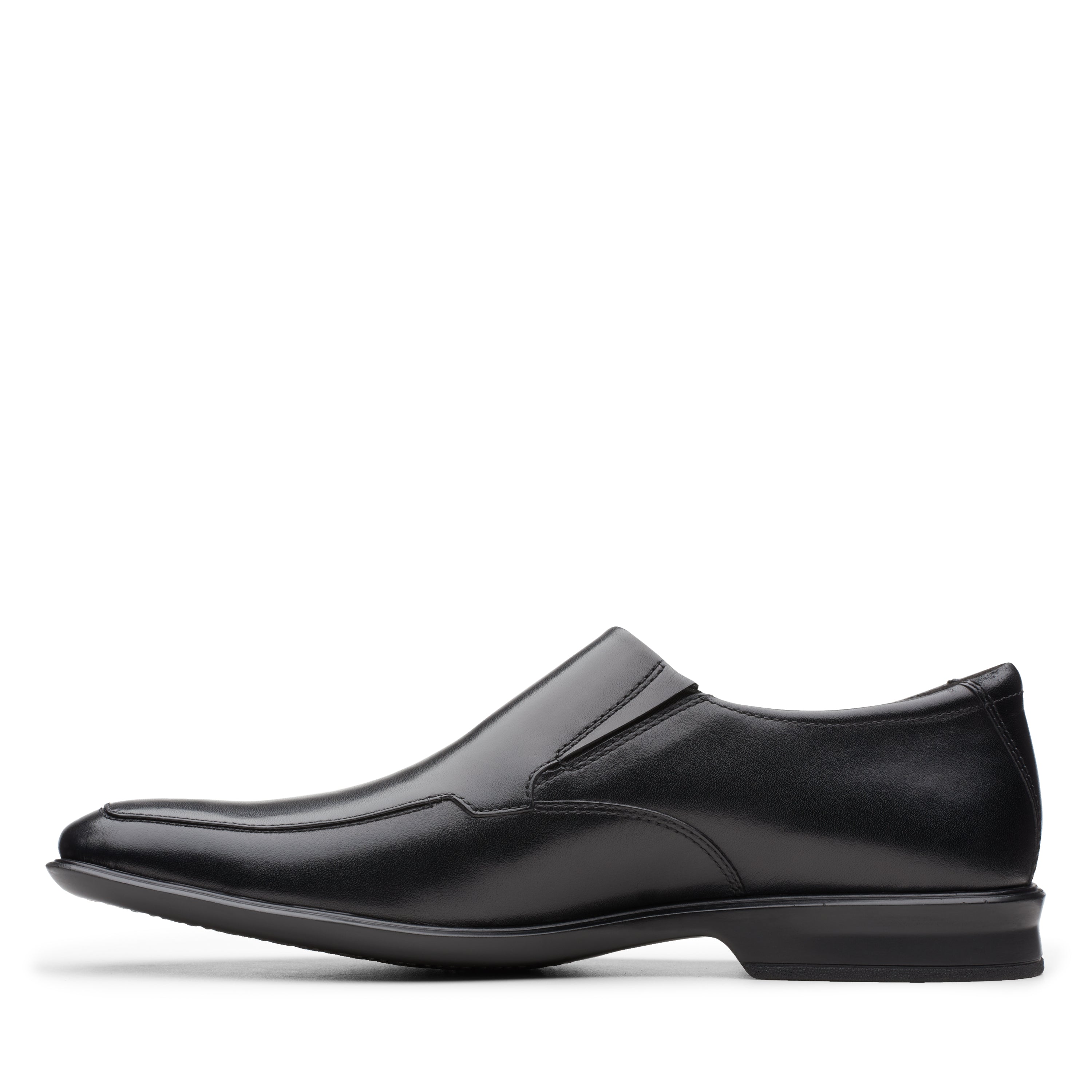 Clarks Bensley Step Shoe-Black Lea G