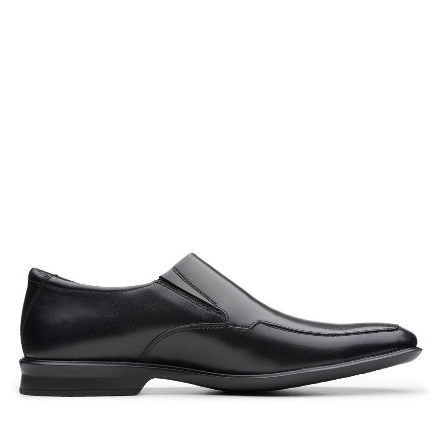 Clarks Bensley Step Shoe-Black Lea G