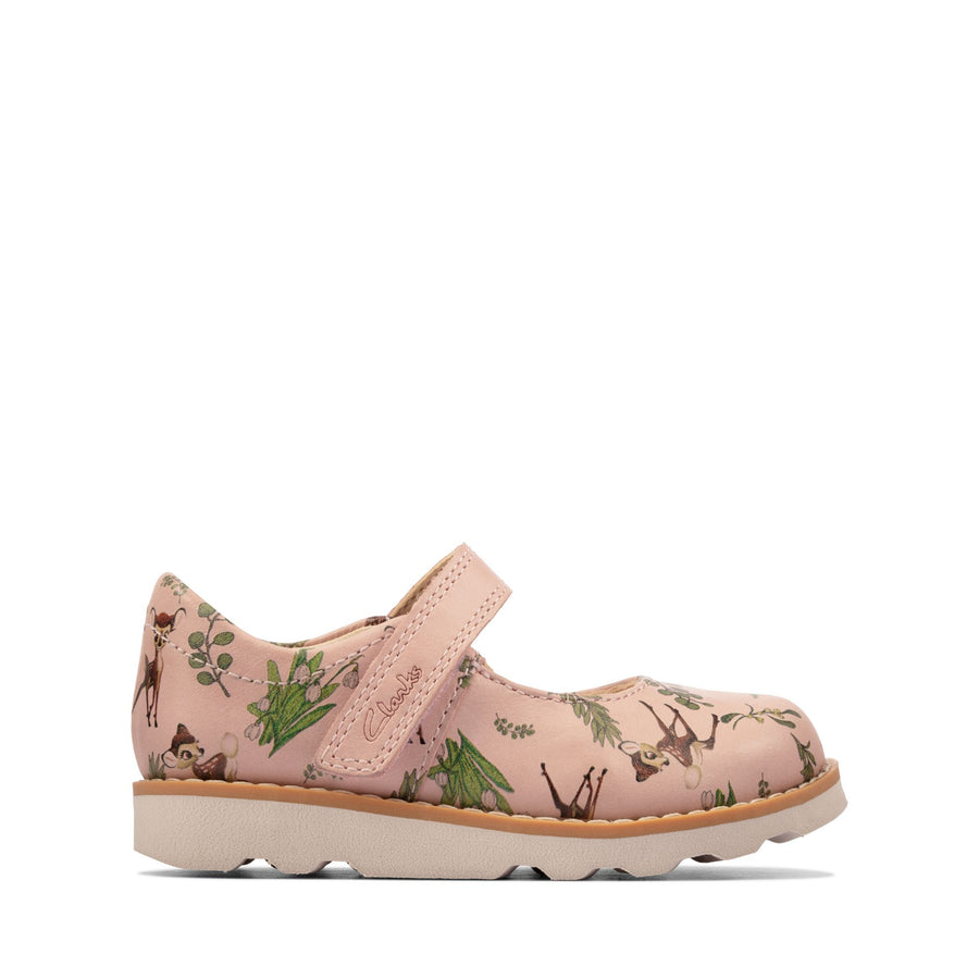 Clarks Crown Deer T Shoes-Pink Combi F