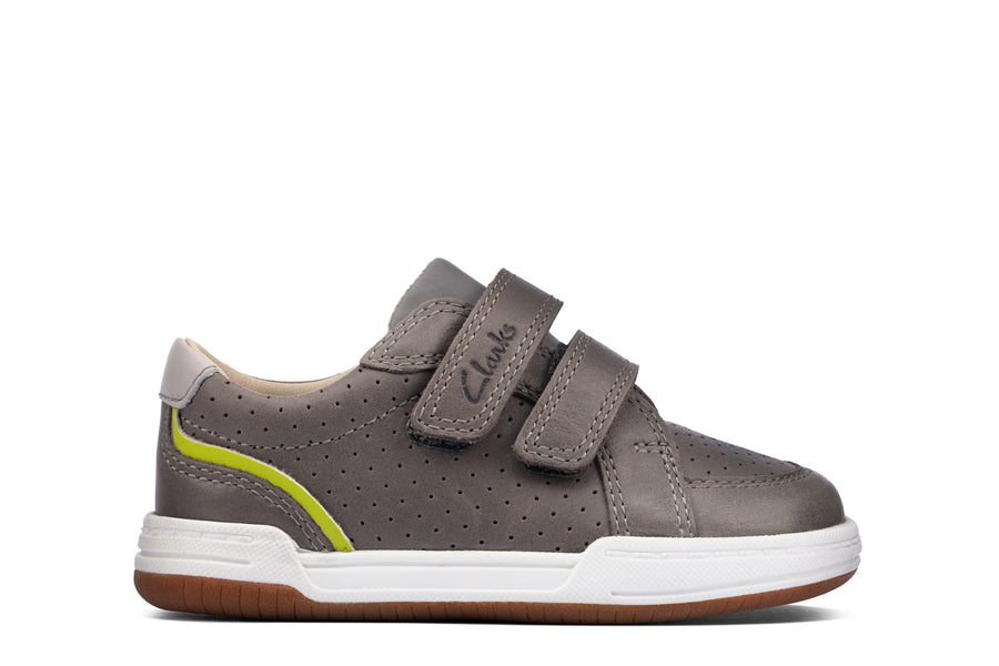 Clarks Fawn Solo K Shoes-Grey G