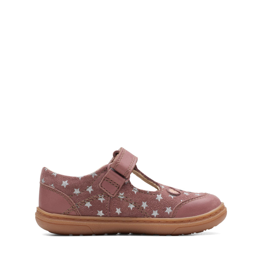 Clarks Flash Mouse T Shoes-Dusty Pink F