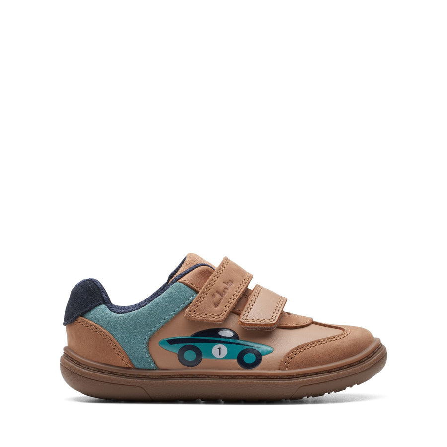 Clarks Flash Racer T Shoes-Tan Leath G