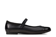 Clarks Scala Gem Y Shoes-Black Lea F