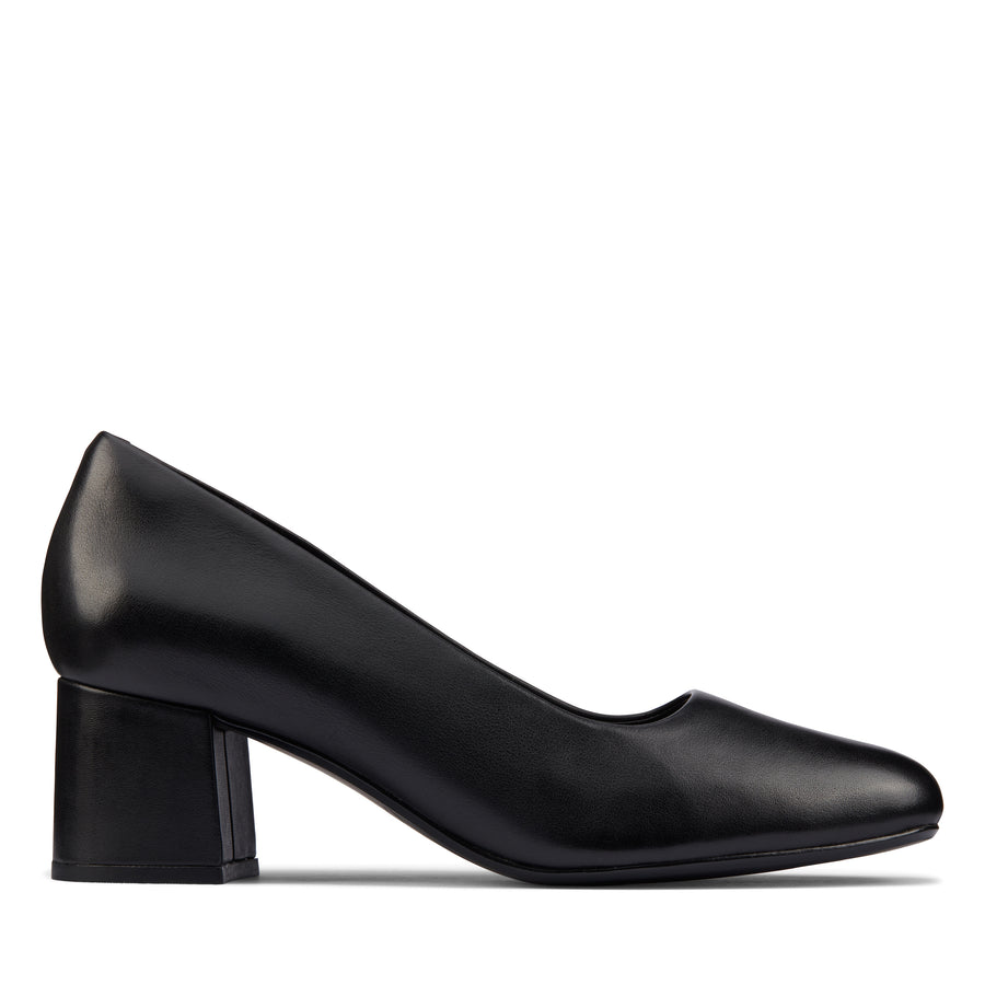 Clarks Sheer55 Court Heels-Black Lea D