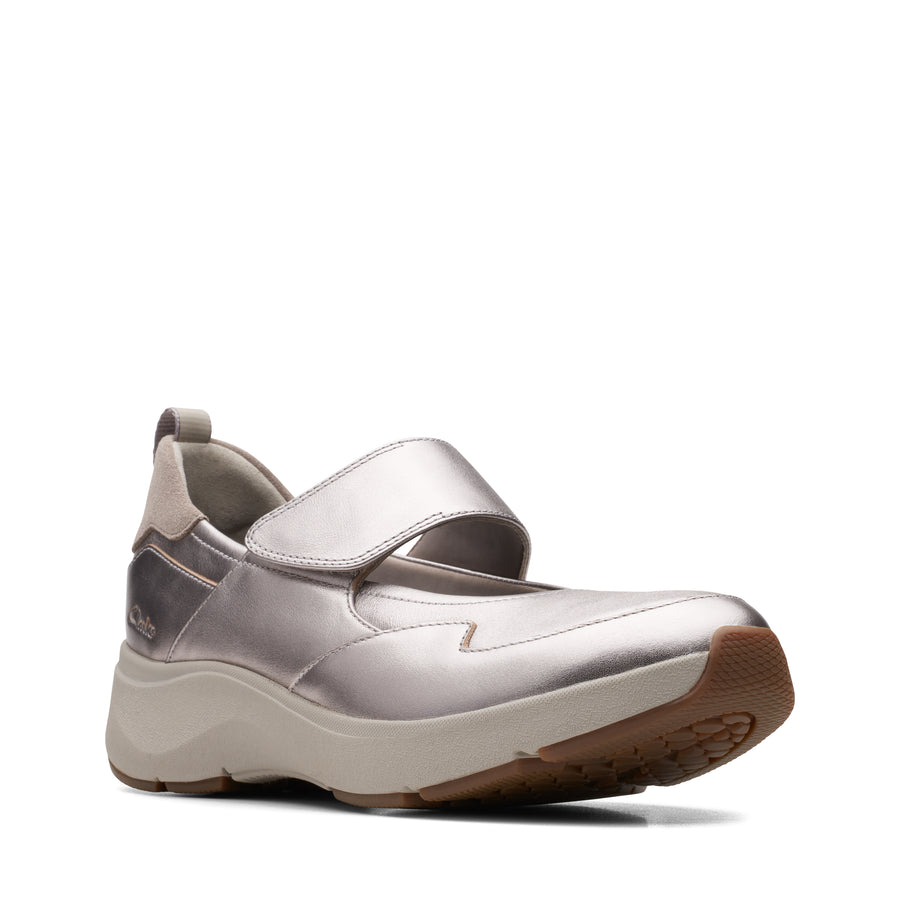 Clarks Wave2.0 Glide Shoes-Pewter D