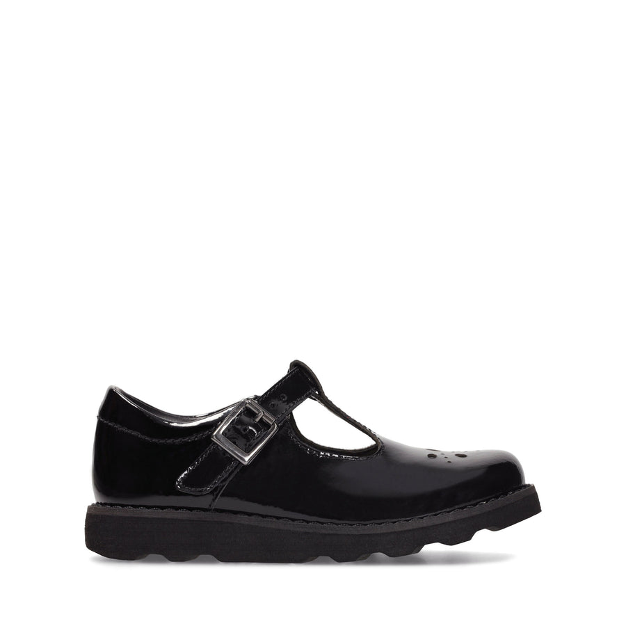 Clarks Crown Wish Inf Shoe-Black Pat G