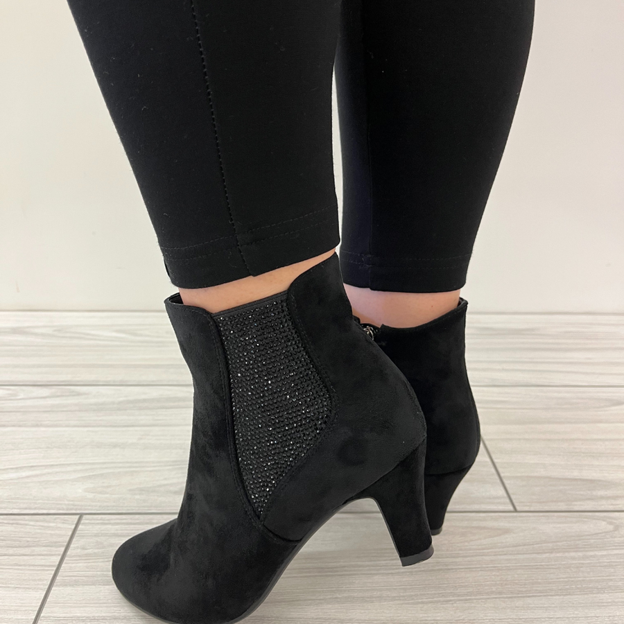 Redz D5375 Ankle Boot-BLACK SUEDE
