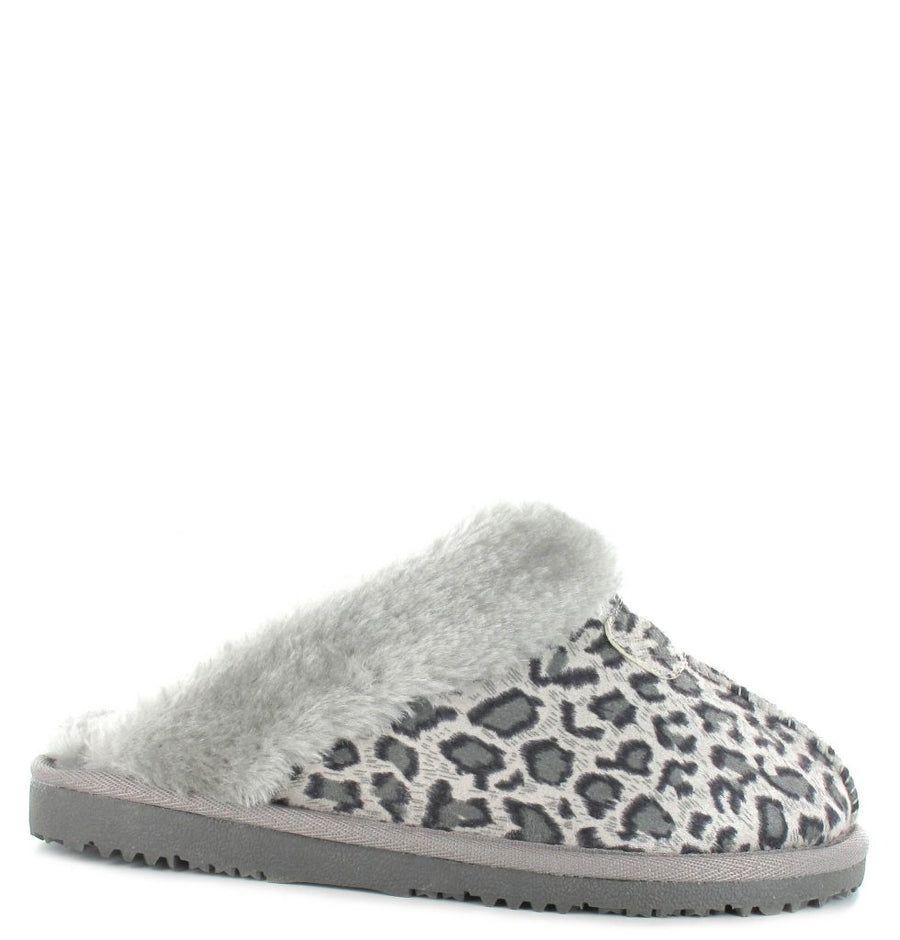 Ella Shoes Jill Slipper-Grey Leopard