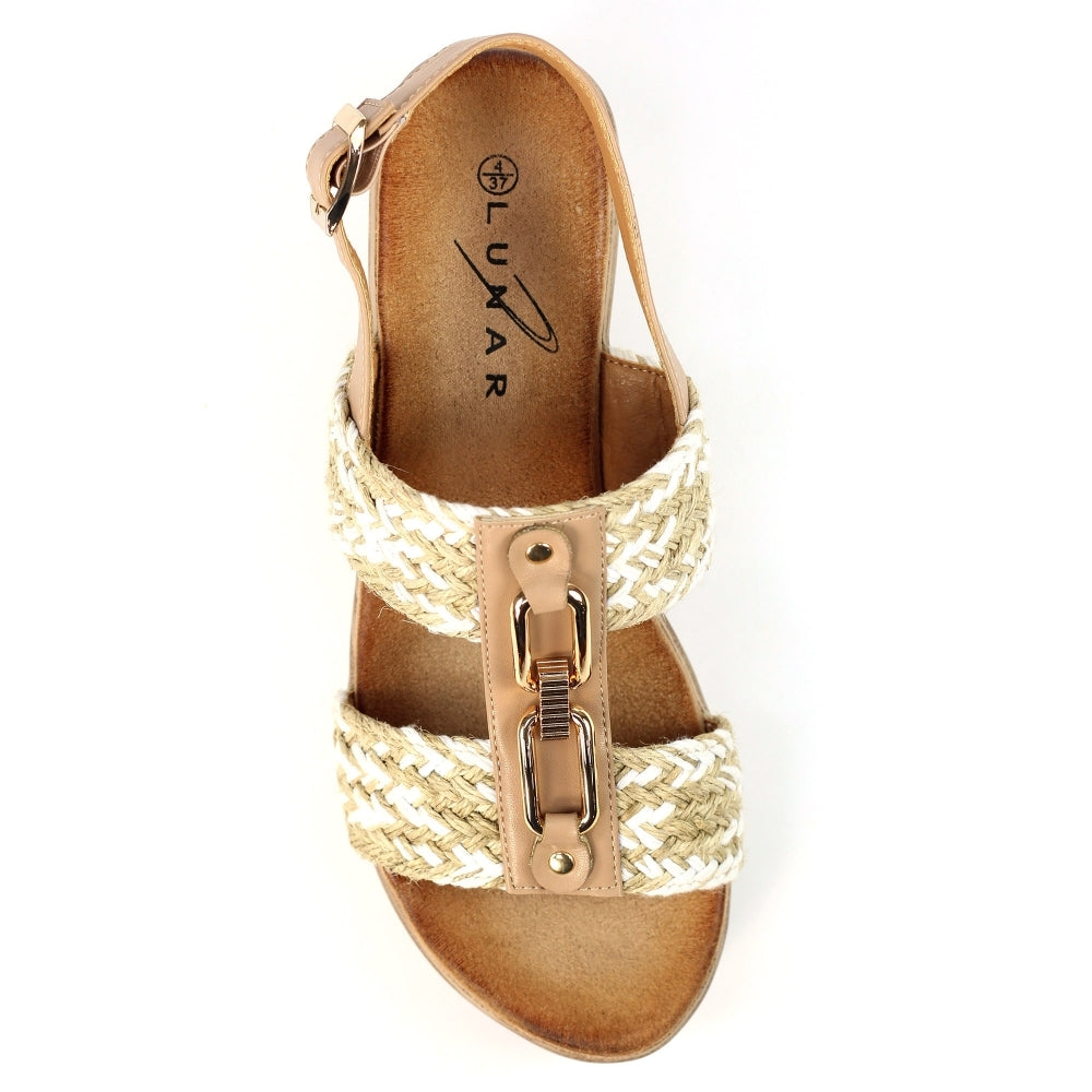 Lunar Jamie Wedge Sandal-Beige