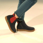 Jana 25480 Ankle Boots-Navy/Red H