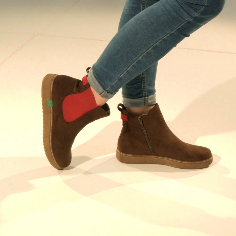 Jana 25480 Ankle Boots-Mocca/Red H