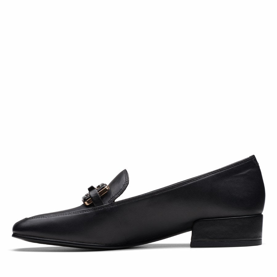 Clarks Seren30 Easy Shoes-Black Lea D