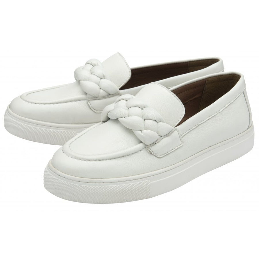Lotus Bertie Ladies Loafer-White