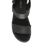 Lotus Facchini Wedge Sandal-Black