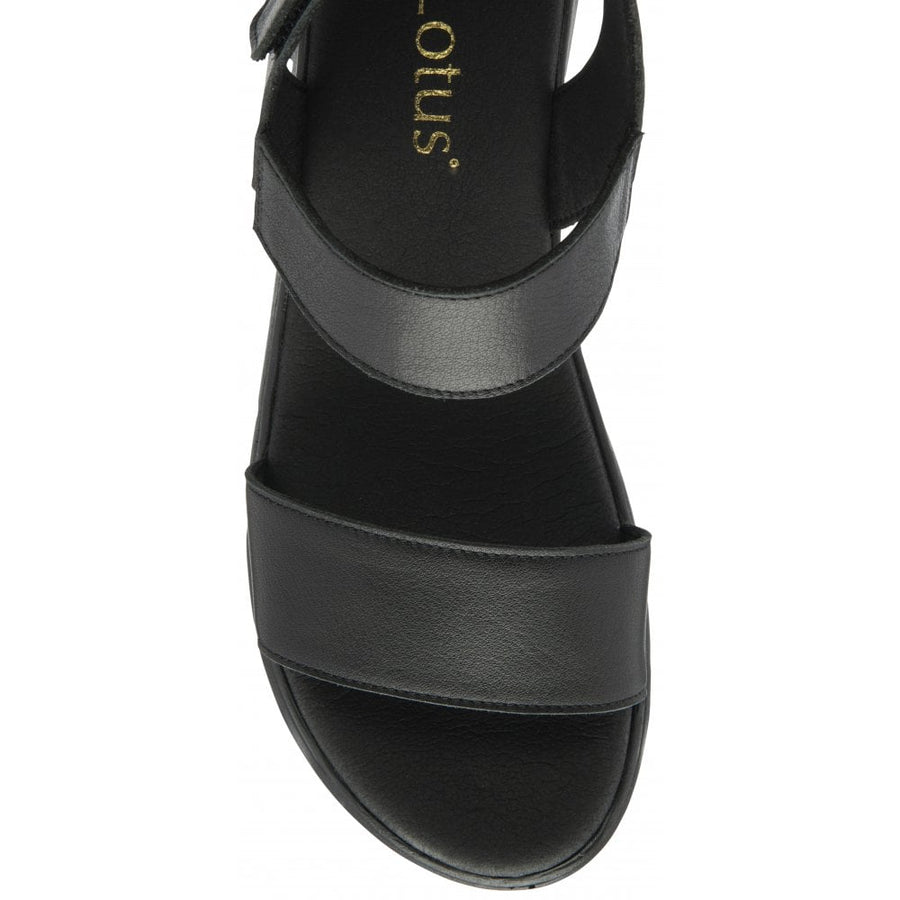 Lotus Facchini Wedge Sandal-Black