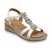 Lotus Leticia Wedge Sandal-White