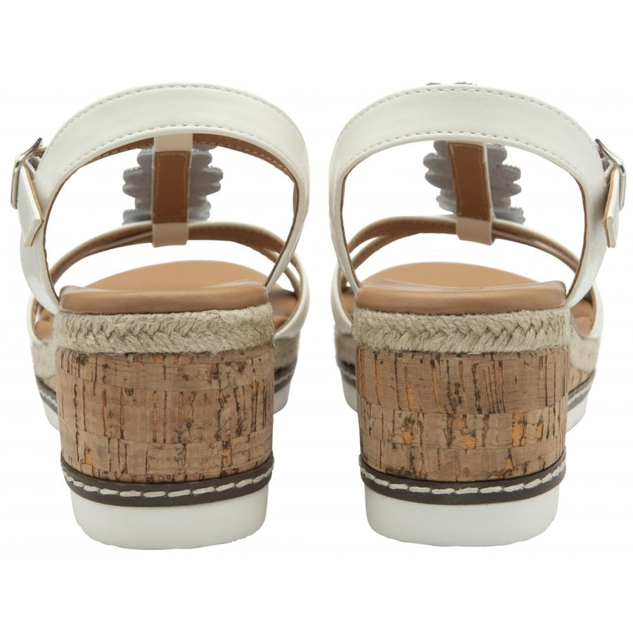 Lotus Leticia Wedge Sandal-White