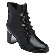 Lotus Paisley Ankle Boot-Black Patent
