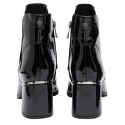Lotus Paisley Ankle Boot-Black Patent