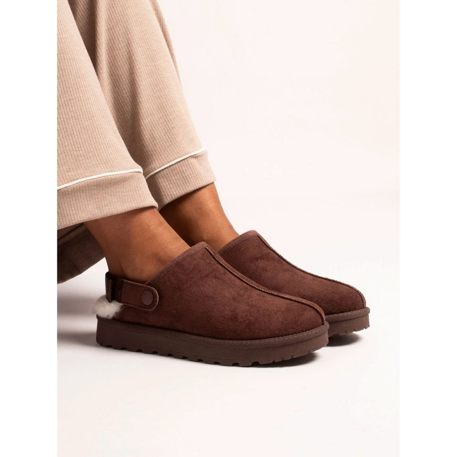 Lunar Odessa Ladies' Slippers-Dark Brown