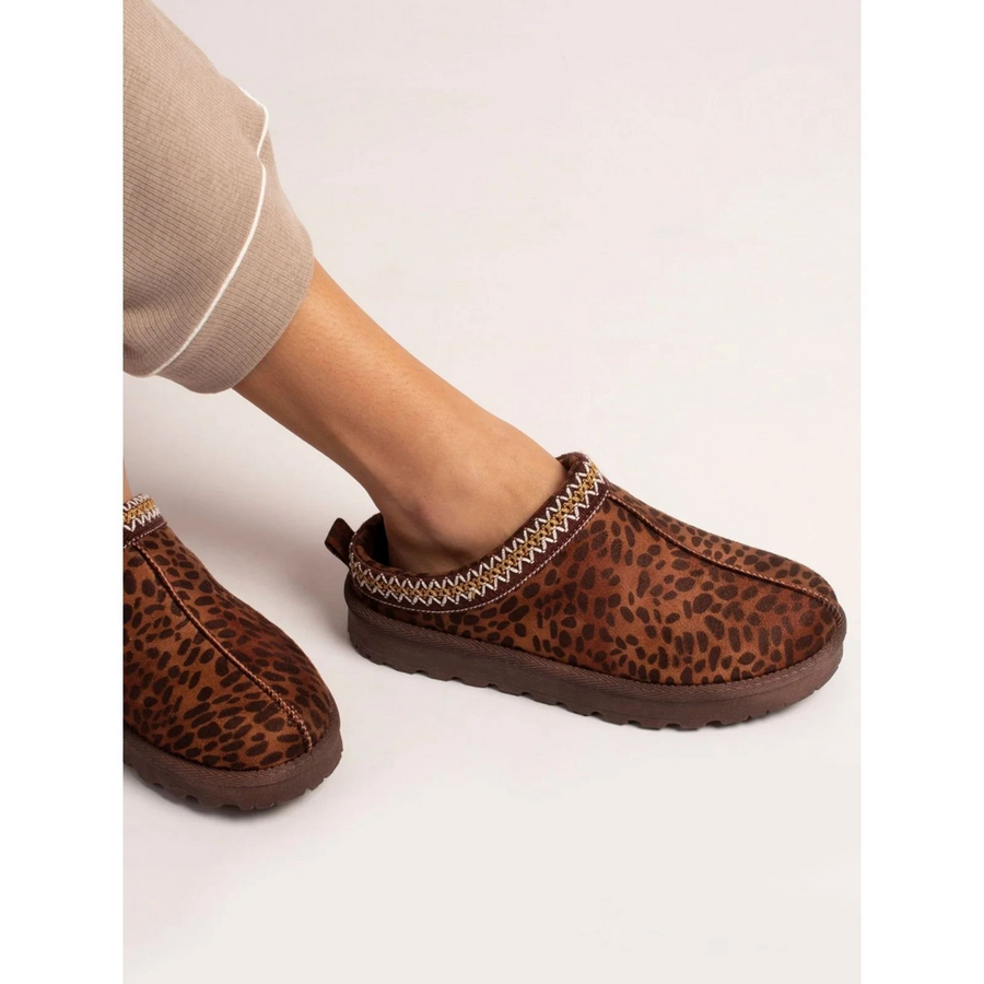Lunar Selena Ladies' Slippers - Tan Leopard