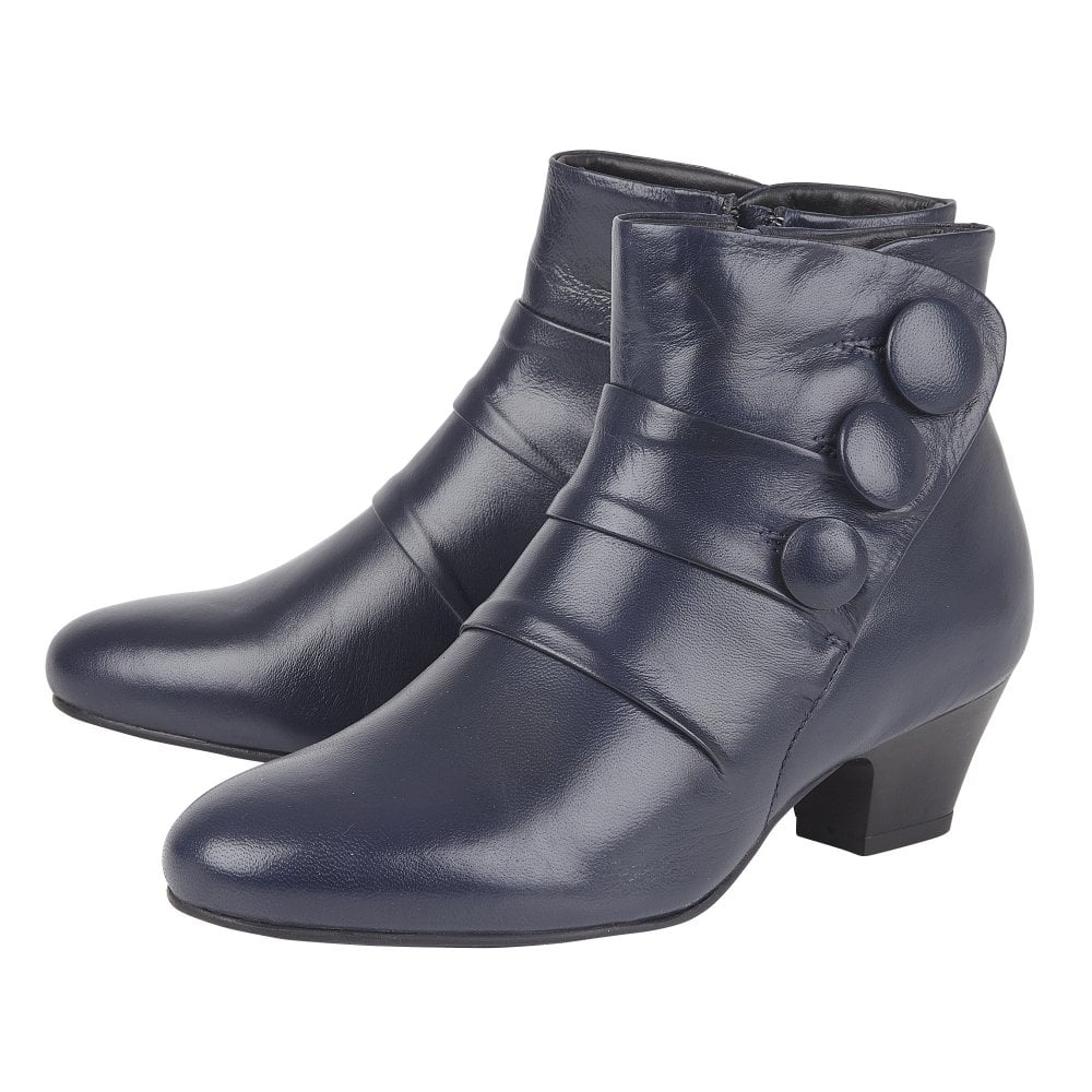 Lotus Prancer Ankle Boot-Navy