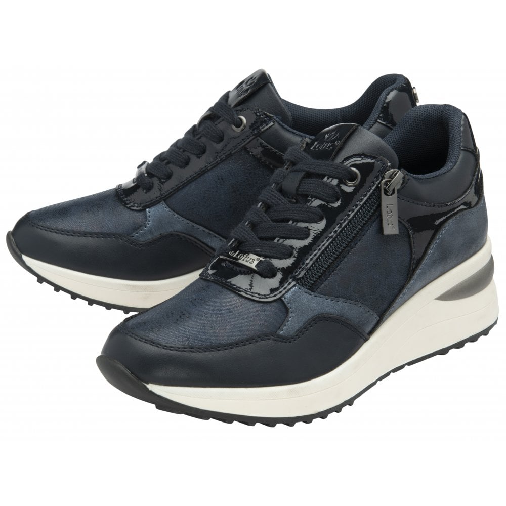 Lotus Pluto Ladies Shoe-Navy