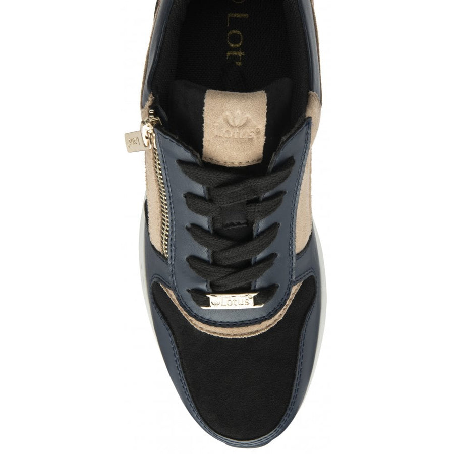 Lotus Venus Ladies Shoe-Navy/Tan