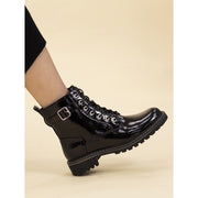 Lunar Parlour Ankle Boot-Black Patent