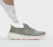 Skechers 150470 Ladies Trainer-Green/Orange