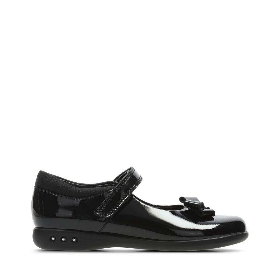 Clarks Prime Skip Inf Shoe-Black Pat F