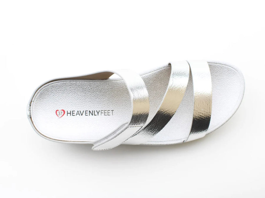 Heavenly Feet Saturn Mules-Silver
